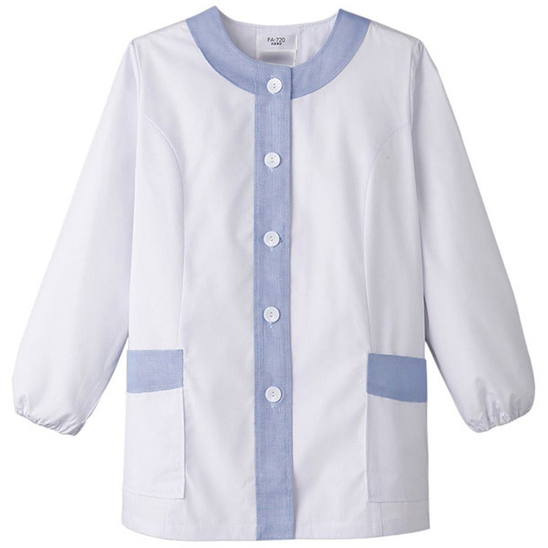 FA720 【女性用】衿なし・長袖調理衣(FRESHAREA/フレッシュエリアポプリン) サーヴォ(旧:サンペックスイスト) L  FA720