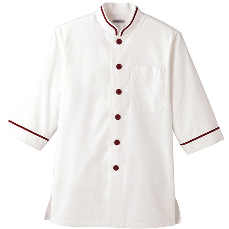 D1131 七分袖ショップコート(ポプリン) サーヴォ(旧:サンペックスイスト) サイズS着丈70cm  D1131