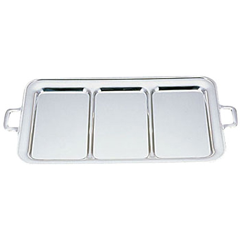 2459501 UK18-8トリプル仕切角盆 (手付)ロープ渕 1個 UK(三宝) 【通販モノタロウ】