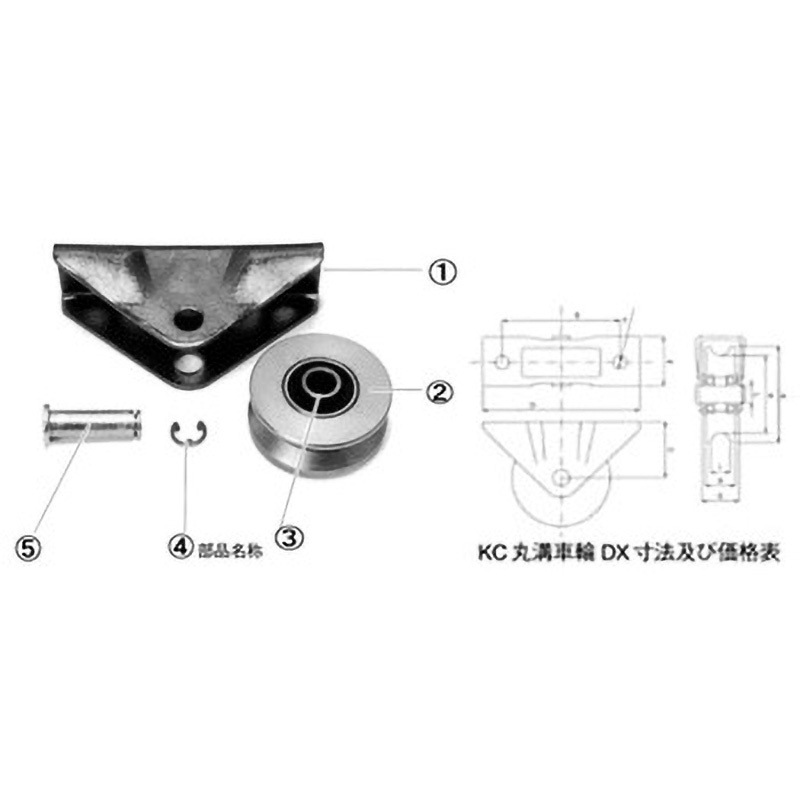 KC150DX KC型丸溝車輪DX 伊藤鋳工 固定 車輪径150mm 1個