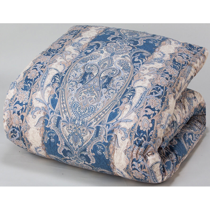 a3326720 <エクセルゴールドラベル付き><日本製>ホワイトダックダウン90%羽毛掛布団 ファミリー・ライフ ブルー色 寸法(約)150×210cmシングルサイズ  a3326720