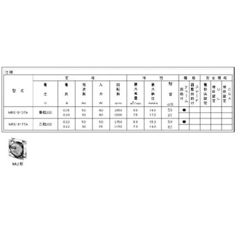 MRS16-DTA AC軸流ファン・MRシリーズ オリエンタルモーター シリーズMRS 大風量/可変速   MRS16-DTA