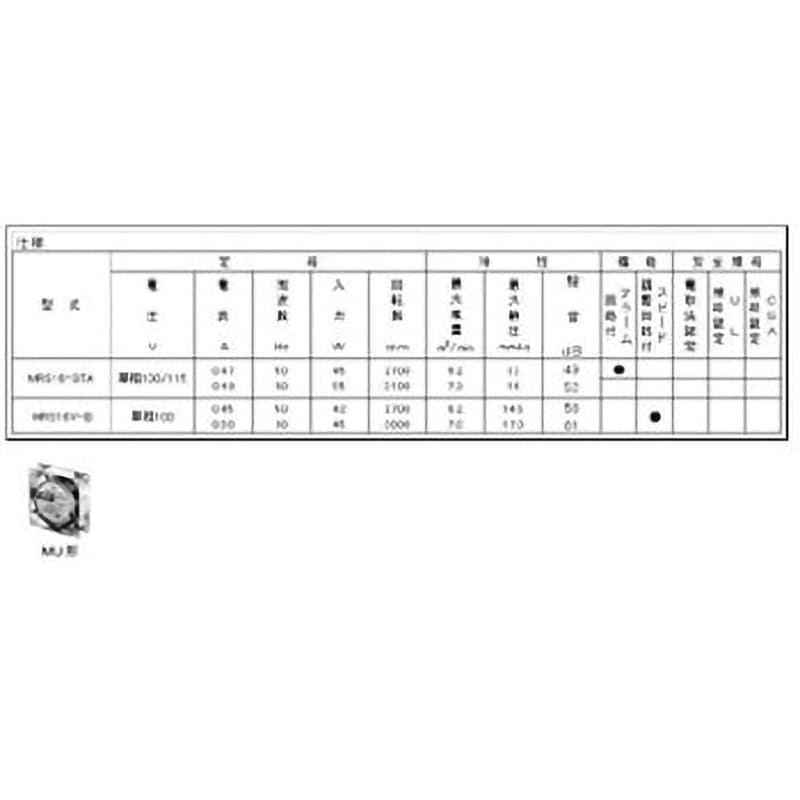 MRS16V-B AC軸流ファン・MRシリーズ オリエンタルモーター シリーズMRS 大風量/可変速 単相100・110・115V  取付角寸法160mm MRS16V-B - 【通販モノタロウ】 オリエンタルモーター MRS16V-B ACプロペラファン