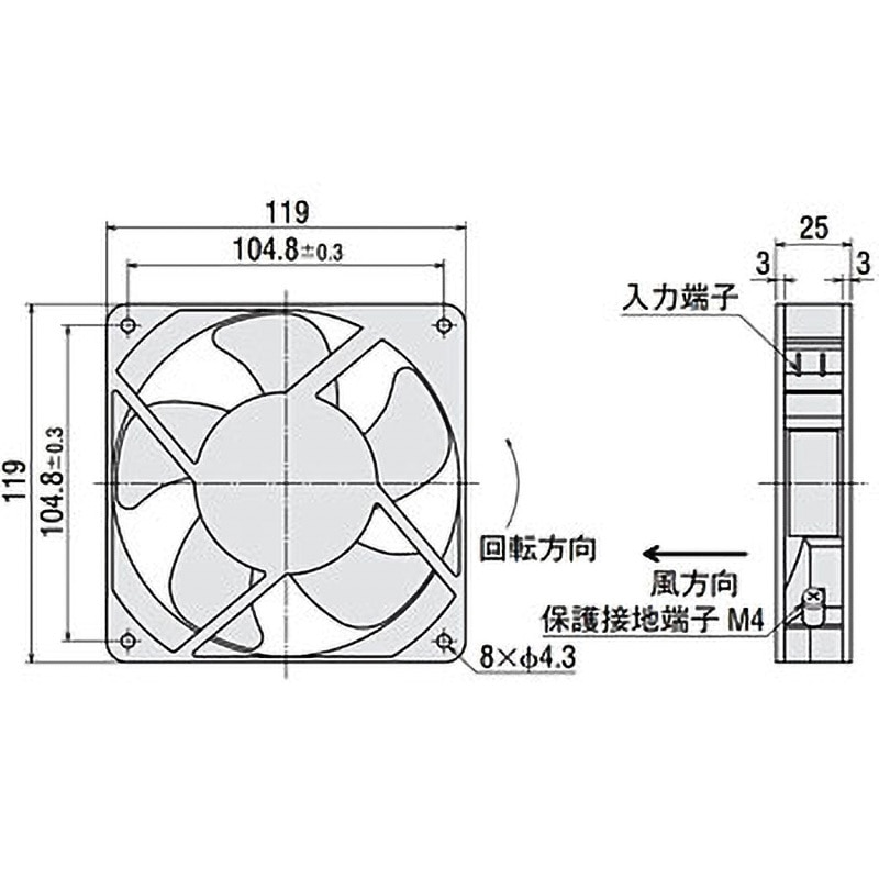 MU1225S-41 ACプロペラファン MUシリーズ 標準タイプ オリエンタル