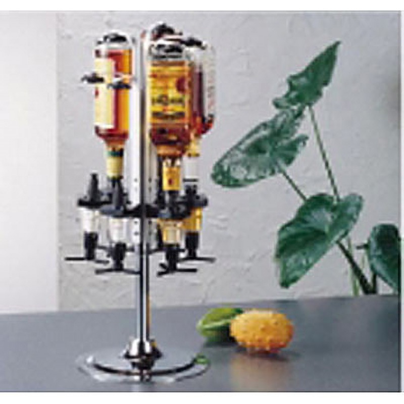 PMZ01004 ビューモント ウィスキーメジャースタンド ロータリー式 4本立 カンベインターナショナル 黒色 4本立1オンス   PMZ01004