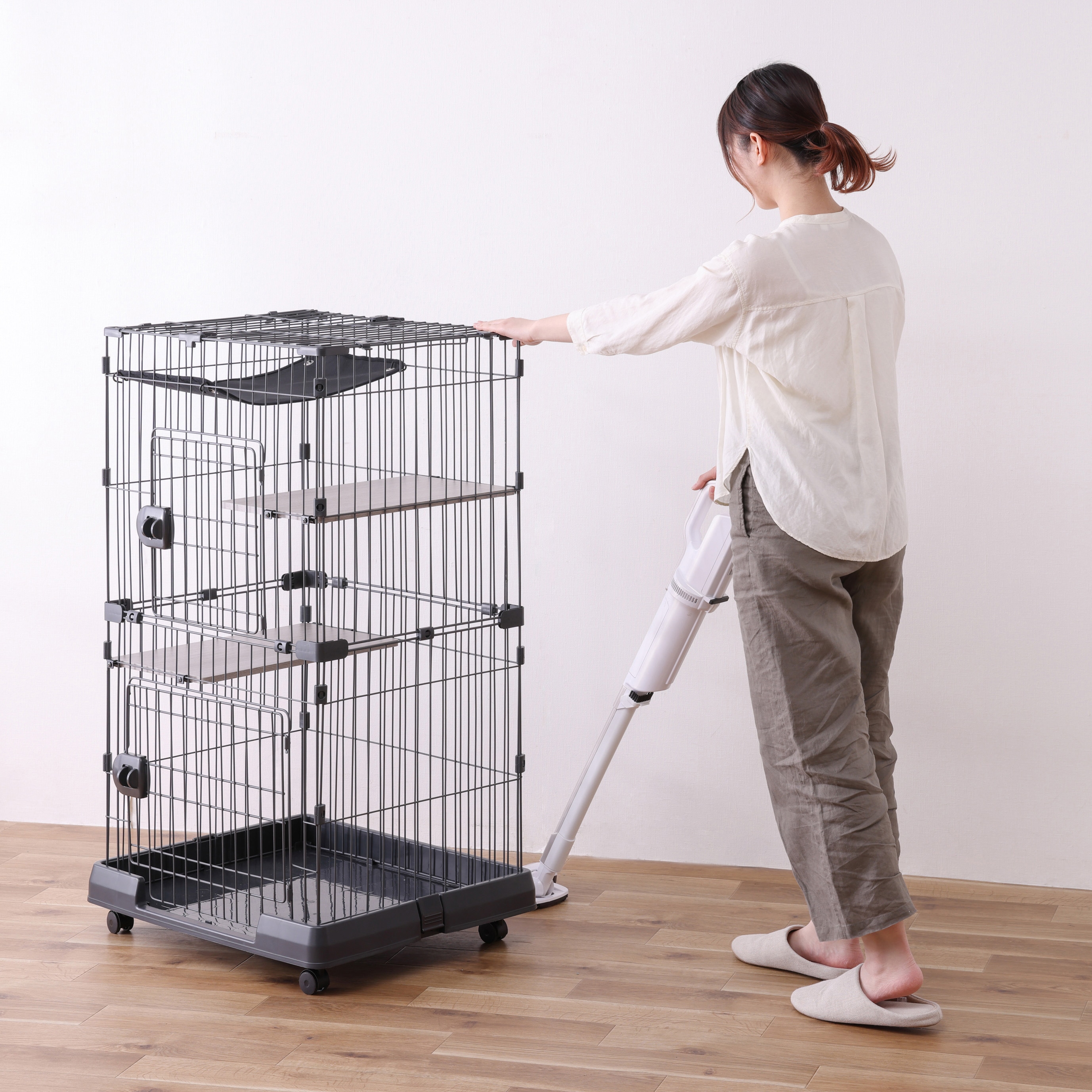 新品未開封品 アイリスオーヤマ IRIS OHYAMA PMCC-115H PMCC-115H ミニキャットケージ ハンモック付き 1台 アイリスオーヤマ