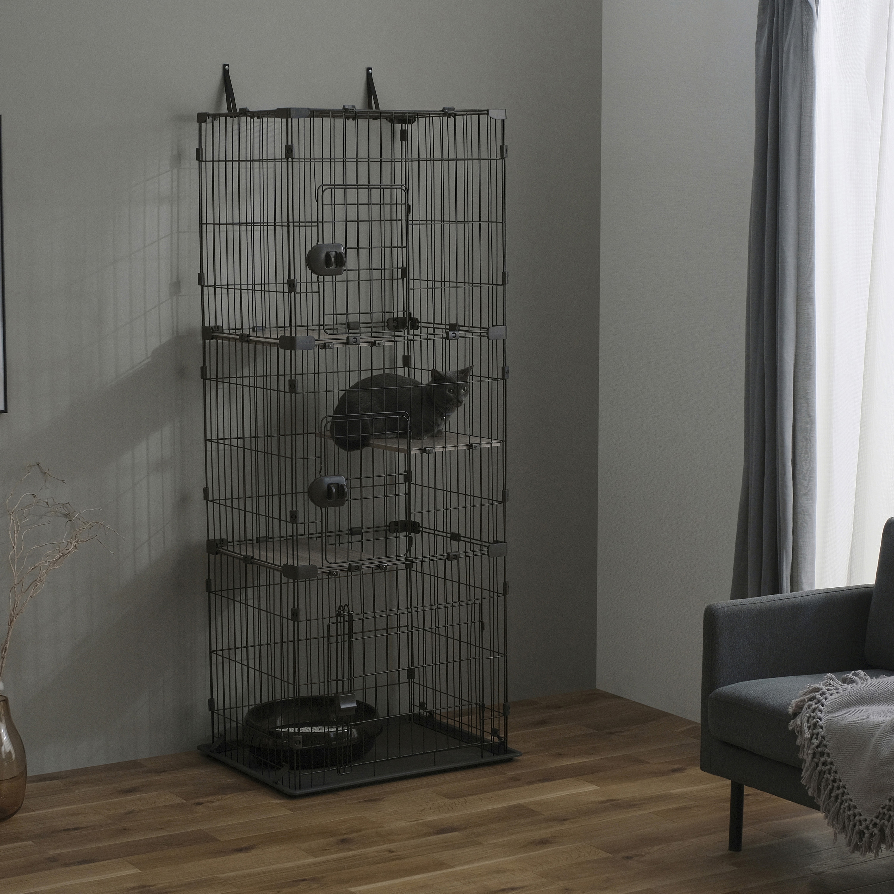 CCC-168 コンパクトキャットケージ3段 アイリスオーヤマ 幅690mm奥行