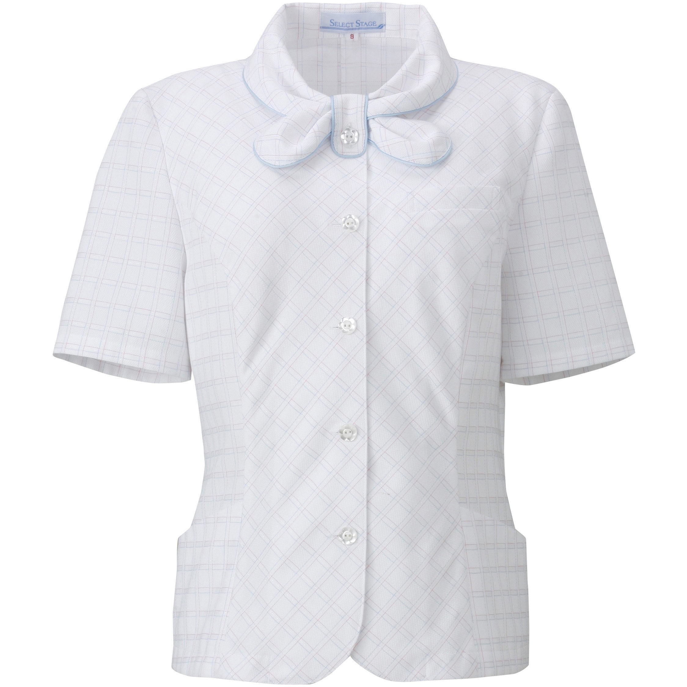 E1703-8 オーバーブラウス E1703 神馬本店 女性用 ホワイト色 サイズ(号)19