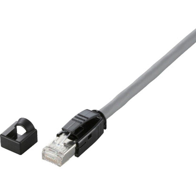 LD-23331B-020 産業用LANケーブル 可動用 耐油 アルミテープシールド+編組シールド AWG26×4P 灰 グレー エレコム 両端コネクター付 ヨリ線 非対応