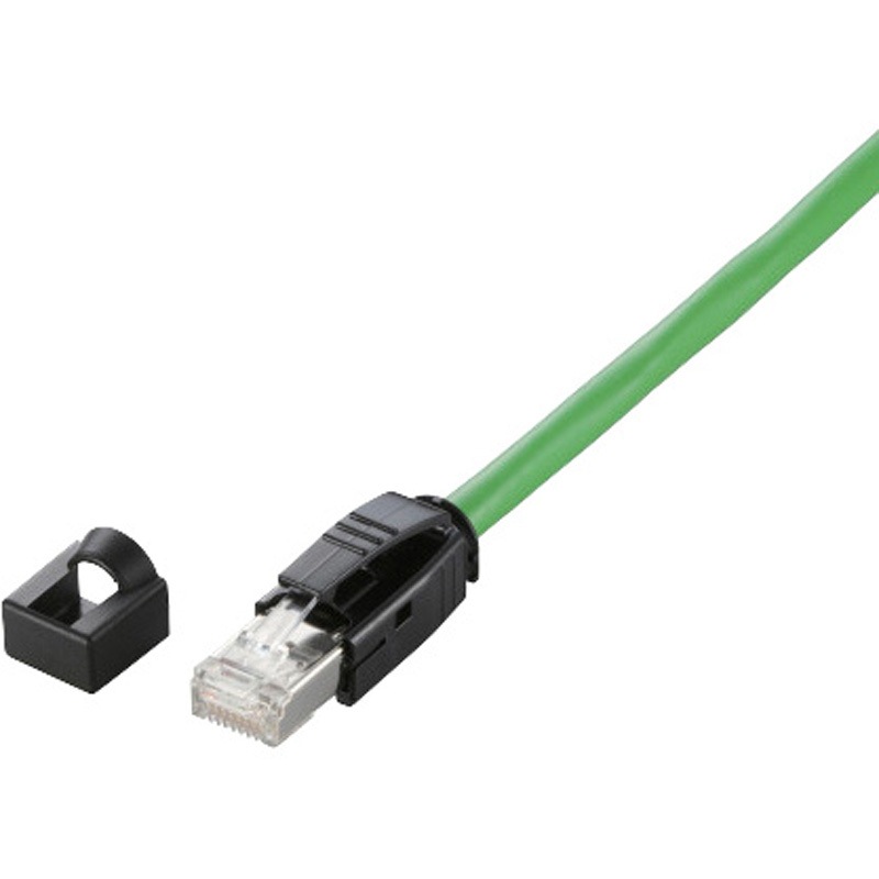 LD-21331B-1000 産業用LANケーブル 固定用 耐油 アルミテープシールド+編組シールド AWG24×4P 黄緑 グリーン エレコム 1個 LD-21331B-1000