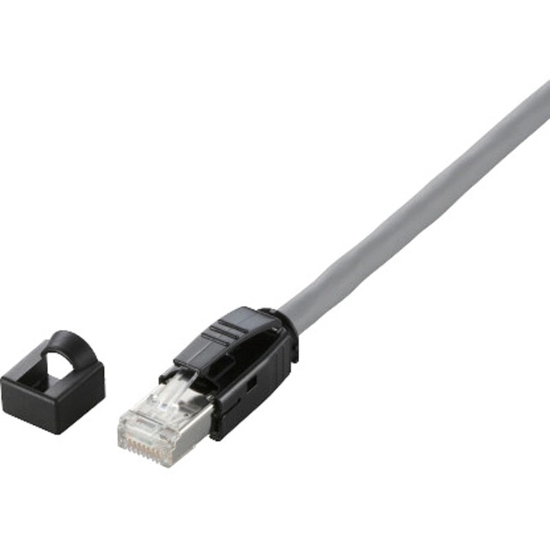 LD-23331B-100 産業用LANケーブル 可動用 耐油 アルミテープシールド+編組シールド AWG26×4P 灰 グレー エレコム 両端コネクター付 ヨリ線 非対応 10m  1個 LD-23331B-100