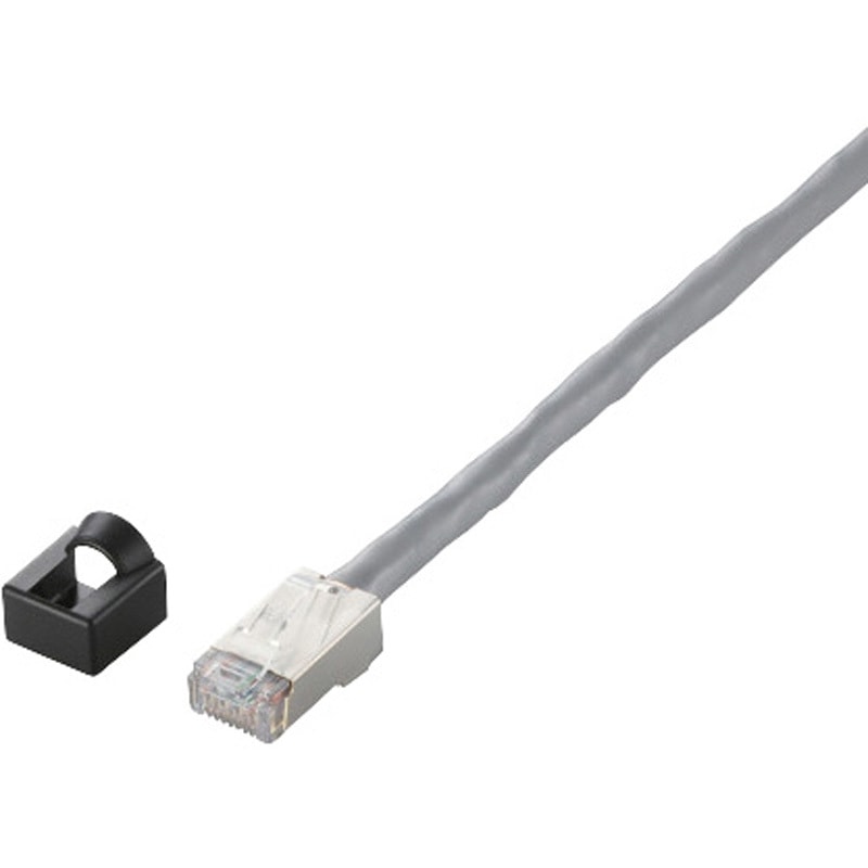 LD-22231B-100 産業用LANケーブル 可動用 耐油 編組シシールド AWG25×4P 灰 グレー エレコム 両端コネクター付 ヨリ線 非対応 10m  1個 LD-22231B-100
