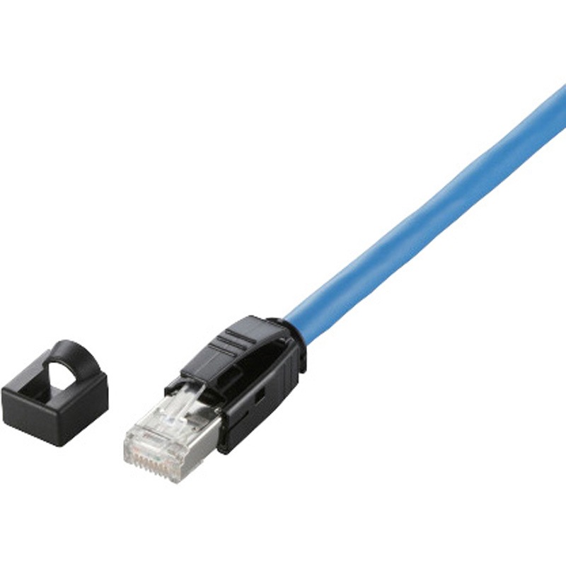 LD-23333B-100 産業用LANケーブル 可動用 耐油 アルミテープシールド+編組シールド AWG26×4P 青 ブルー エレコム 両端コネクター付 ヨリ線 非対応 10m  1個 LD-23333B-100