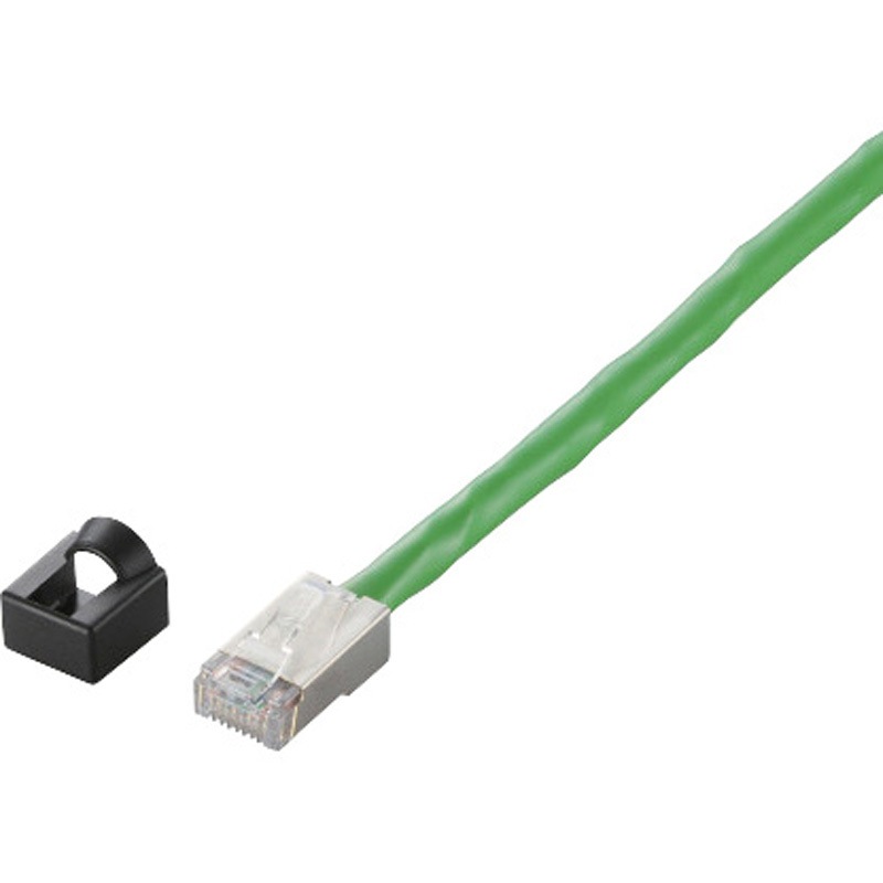 LD-21131B-150 産業用LANケーブル 固定用 耐油 アルミテープシールド AWG24×4P 黄緑 グリーン エレコム 両端コネクター付 単線 非対応 15m  1個 LD-21131B-150