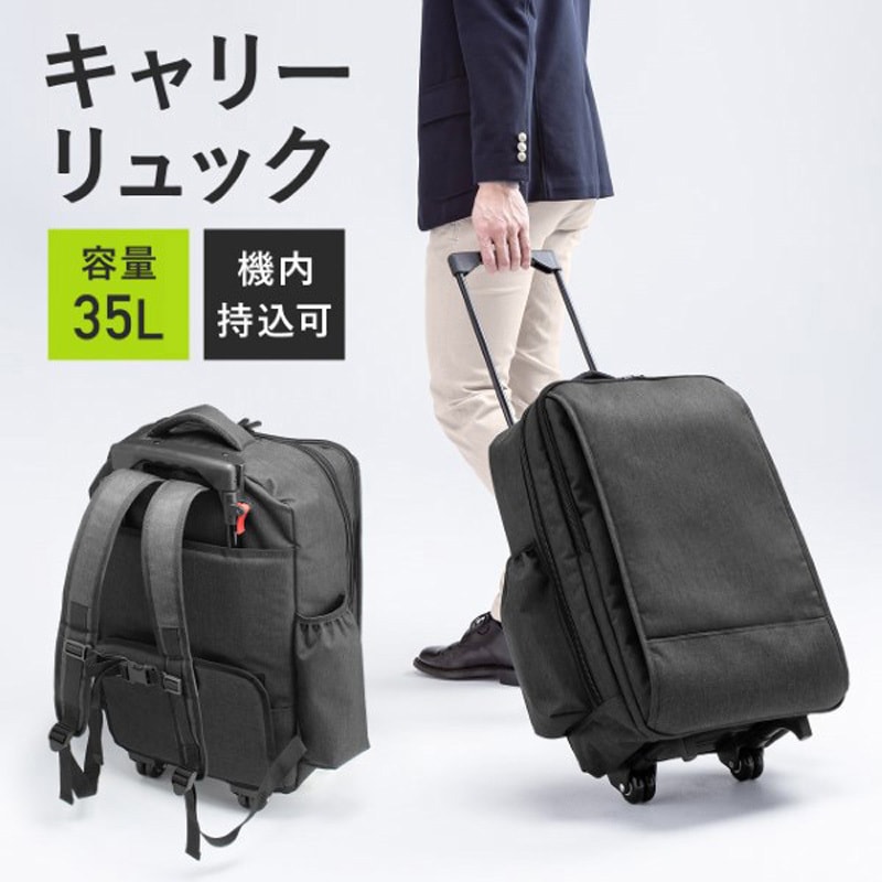 200-BAGCR012BK キャリングバッグ_キャリータイプ_リュック サンワダイレクト ブラック色   200-BAGCR012BK