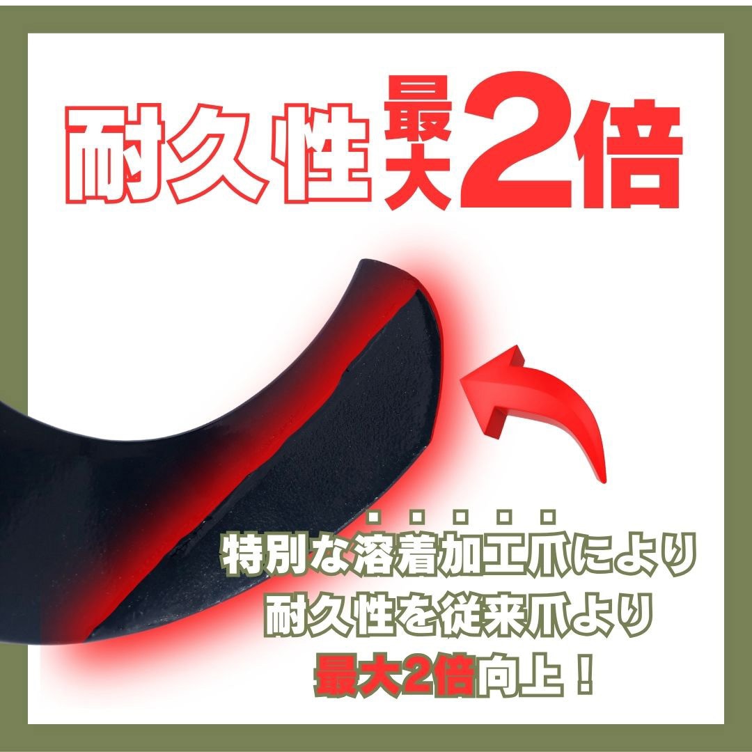 NC14W×40 ニプロ製品適合ロータリー耕運爪(超硬合金溶着加工あり