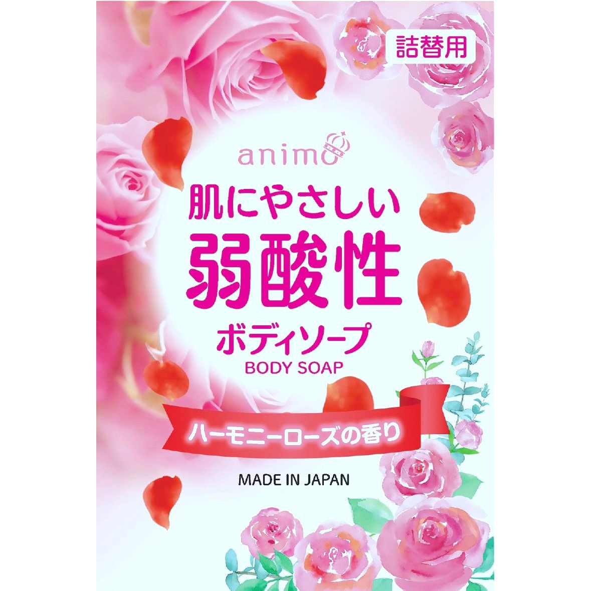 弱酸性ボディソープ ロケット石鹸 香りハーモニーローズ 1個(340mL