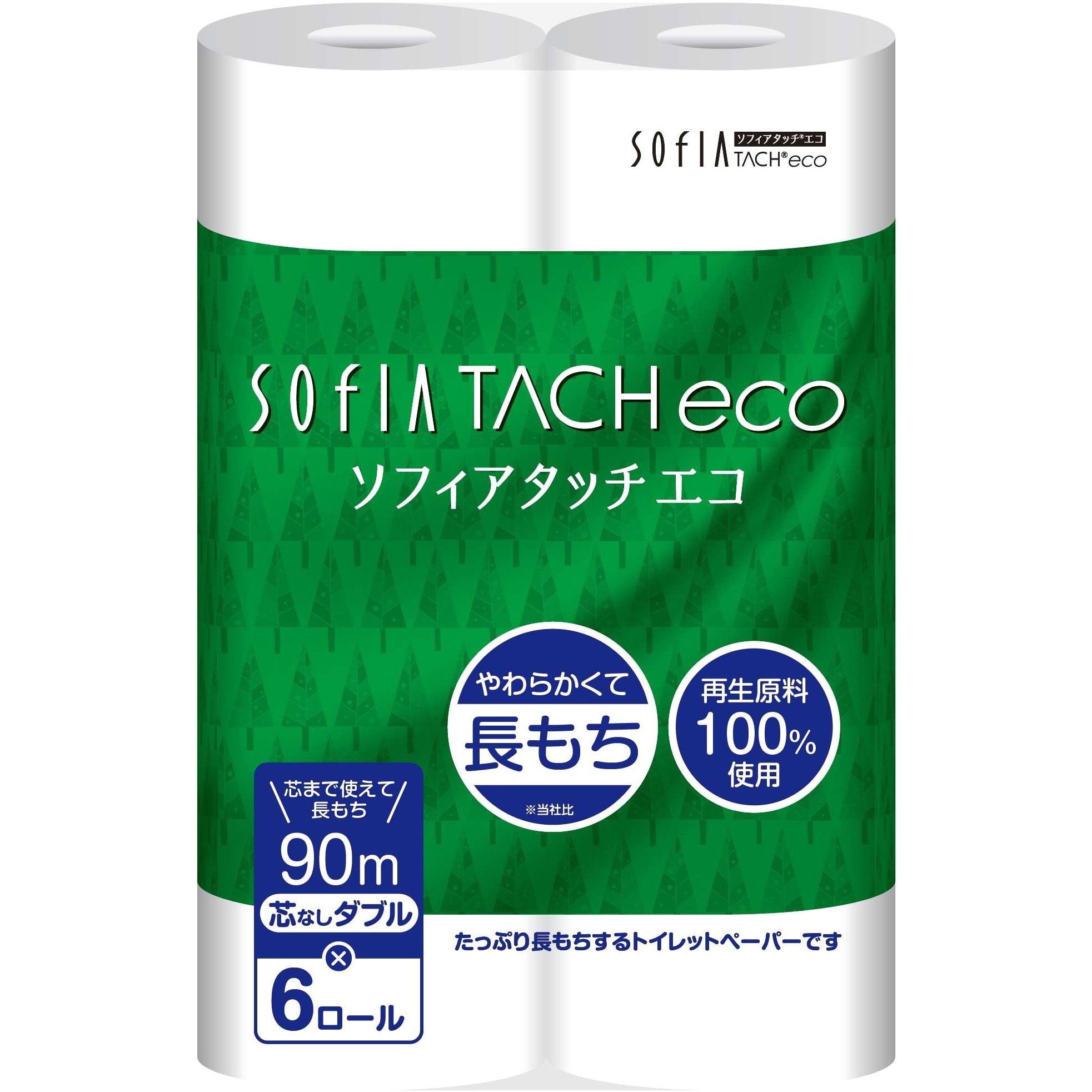 ソフィアタッチエコ古紙芯なしトイレット マスコー製紙 ダブルタイプ 1