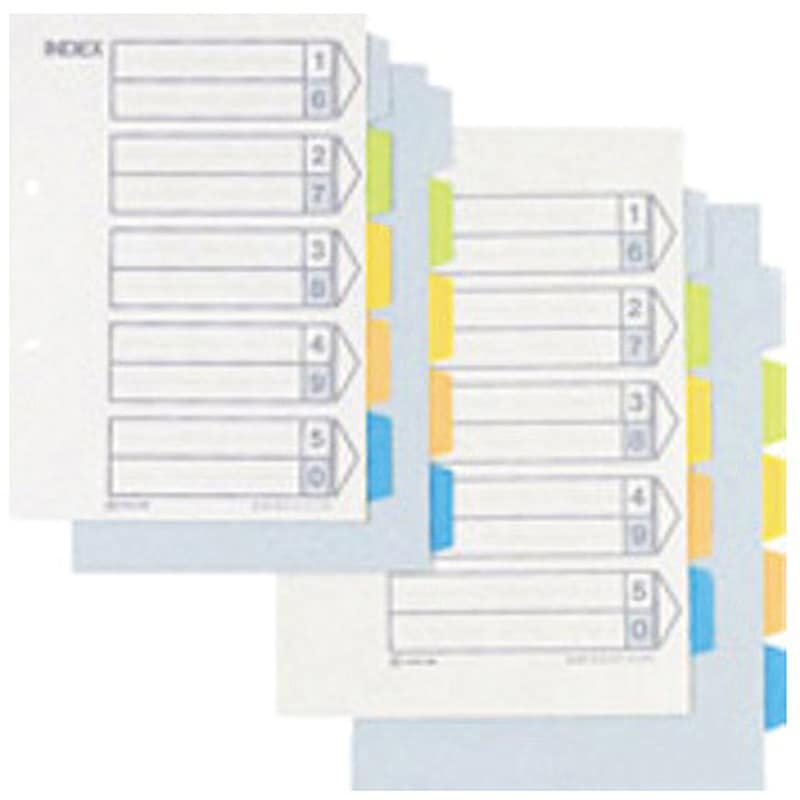 907-2K カラーインデックス キングジム 5色5山タイプ 2穴 A4タテサイズ