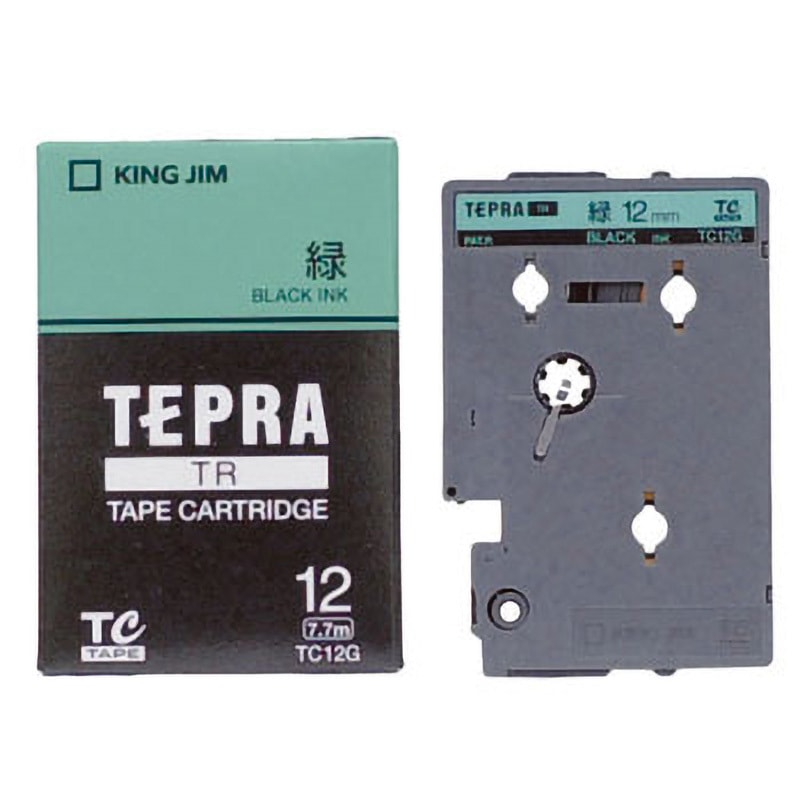 (未使用･未開封品)　KING JIM テープカートリッジ カラーラベル TC12G gsx453j TC12G テプラTRテープ カラーラベル(パステル) キングジム 幅12mm長さ