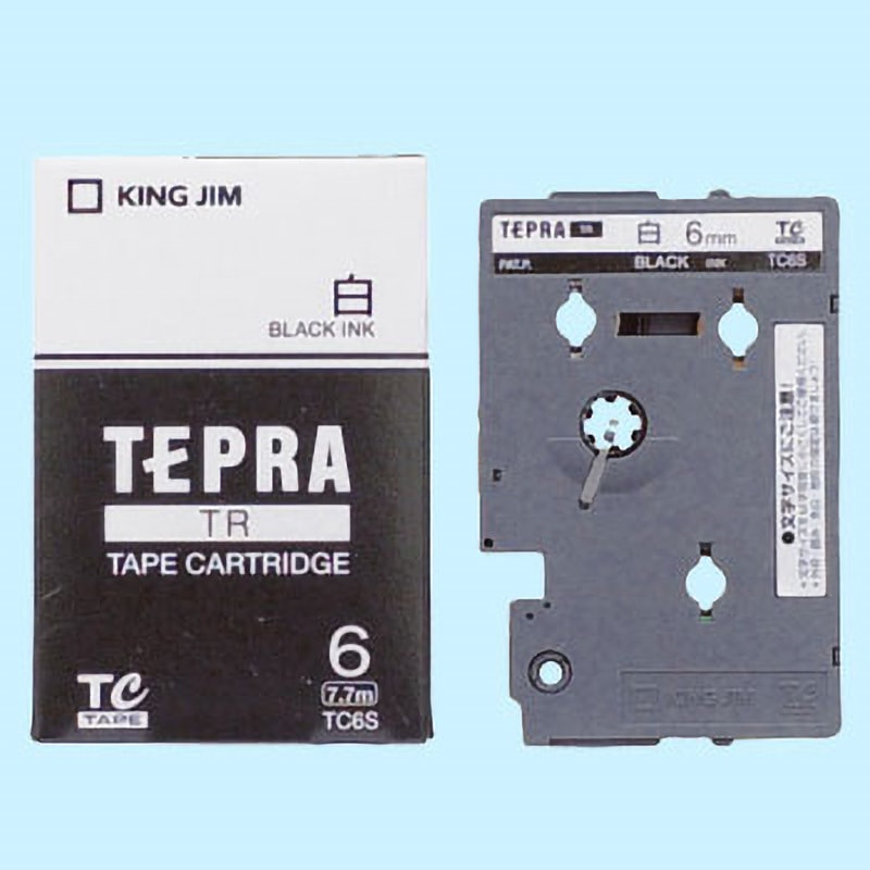 TC6S テプラTRテープ 白ラベル キングジム 白に黒文字 幅6mm長さ