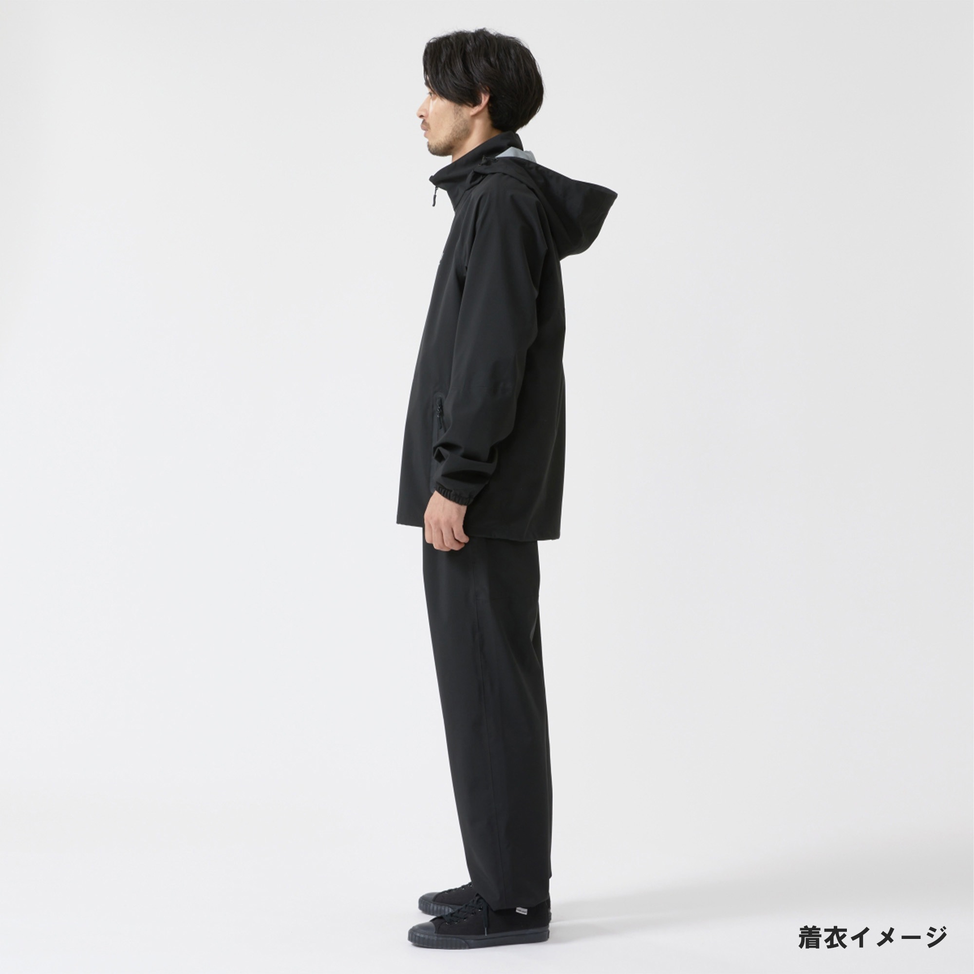 35010713 LOGOS by LIPNER 3レイヤーレインスーツ ロゴス ブラック色