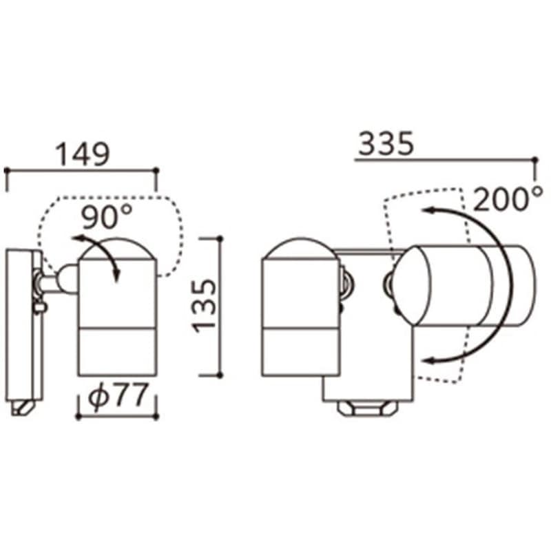 OG264229NR 高演色LED エクステリアスポットライト 人感センサー