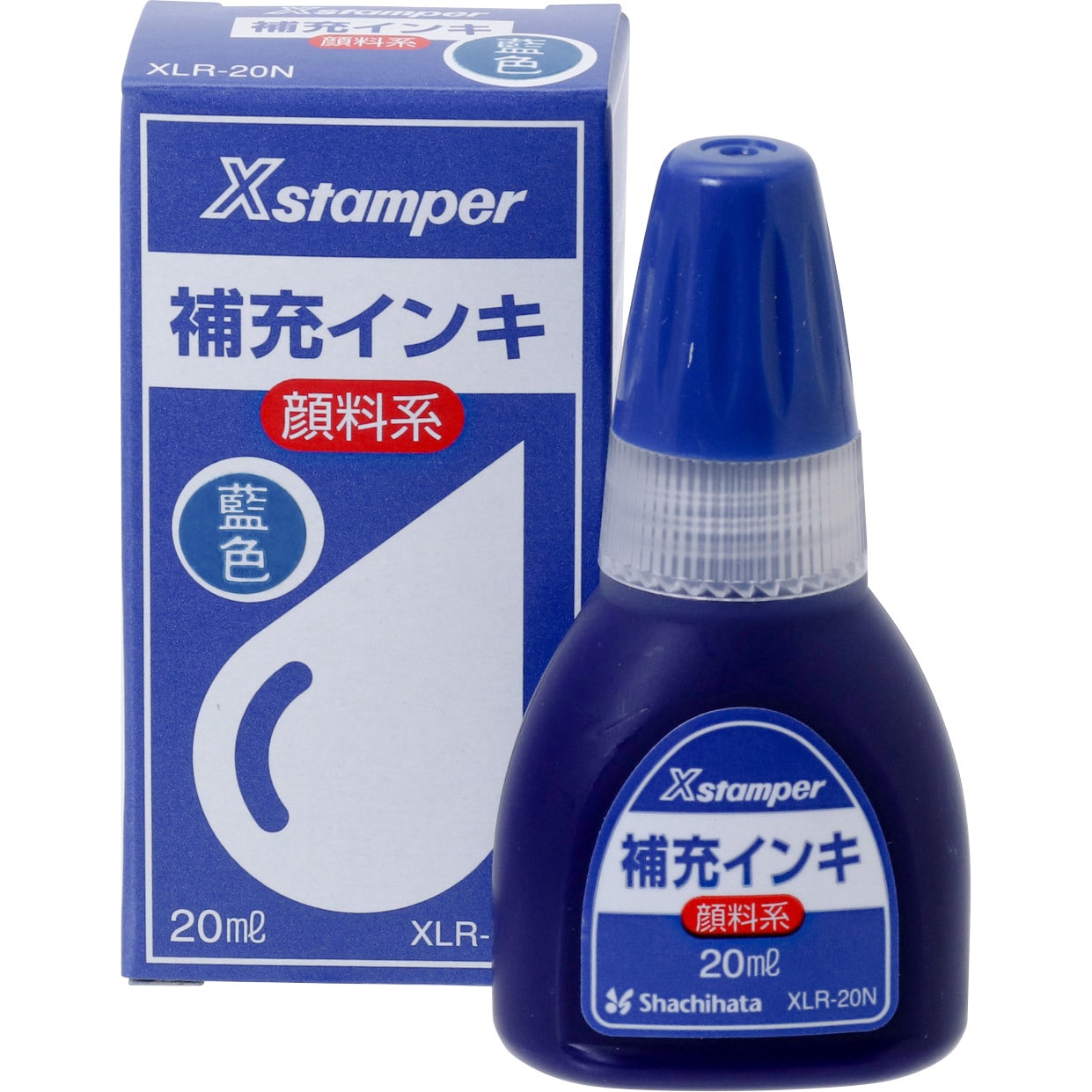 (業務用100セット) シヤチハタ Xスタンパー用補充インキ 〔顔料系 20mL〕 ボトルタイプ XLR-20N藍