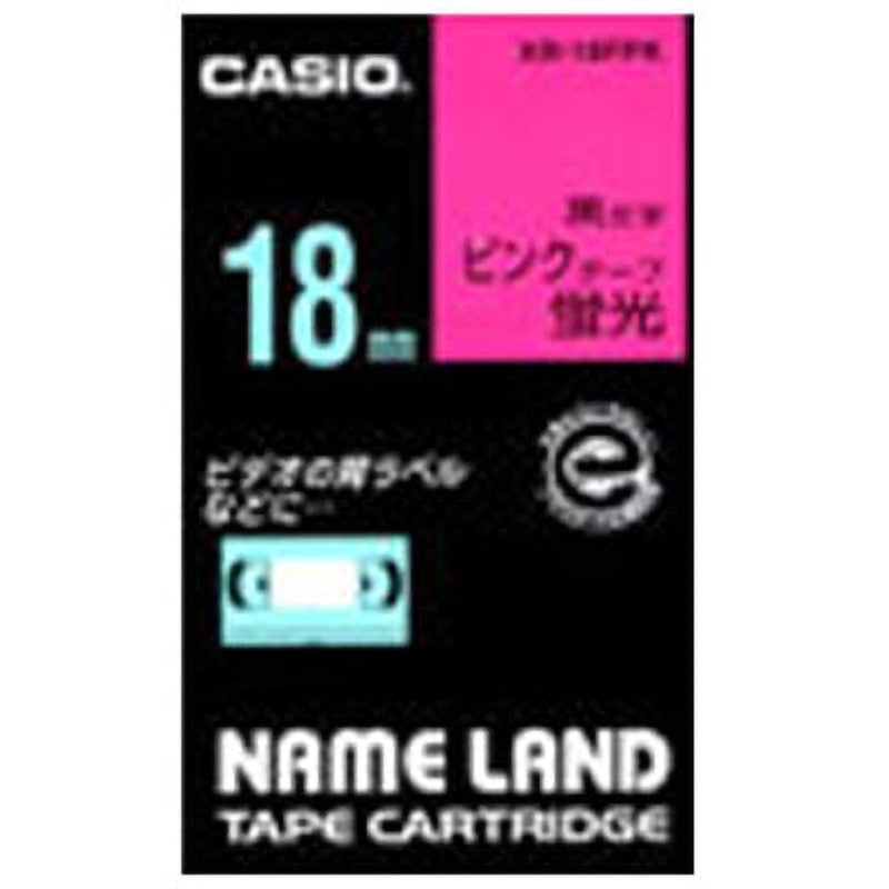 カシオ計算機 ネームランドテープ18mm 蛍光ピンク XR-18FPKX5 /l