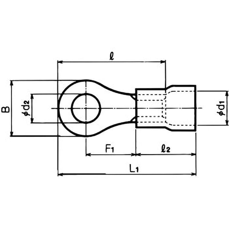 RBV2-4 絶縁被覆付圧着端子 丸形 1箱(100個) 大同端子製造(DST) 【通販