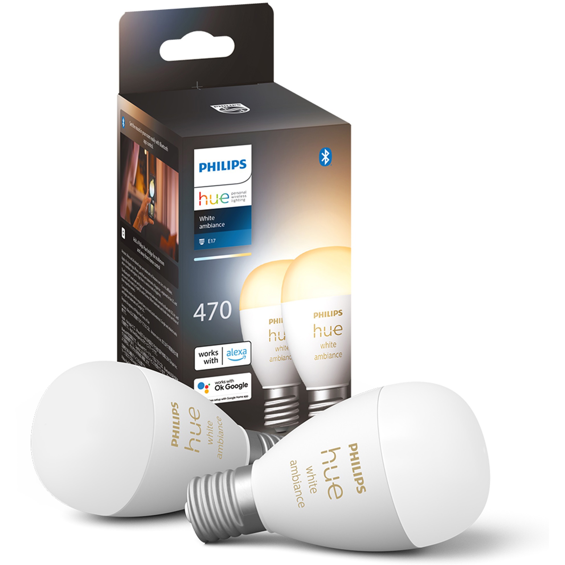 PH17WA2 Philips Hue ホワイトグラデーション E17 電球 40W形相当 1箱(2個) フィリップス 【通販モノタロウ】