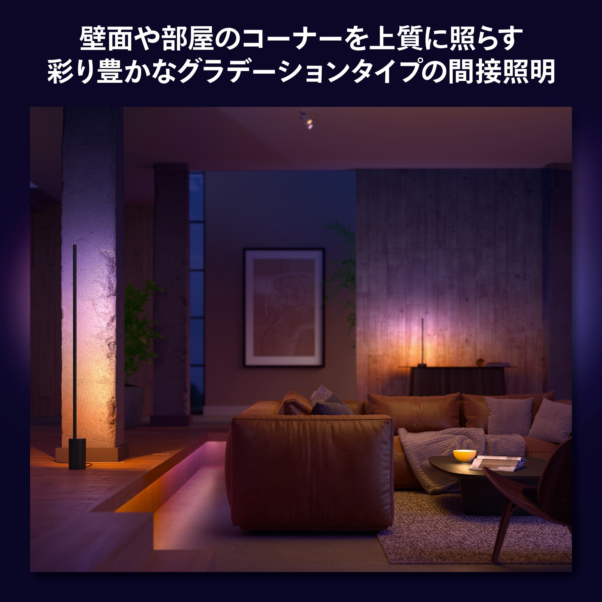 Hue シグネ グラデーション LED フロアライト - ブラック