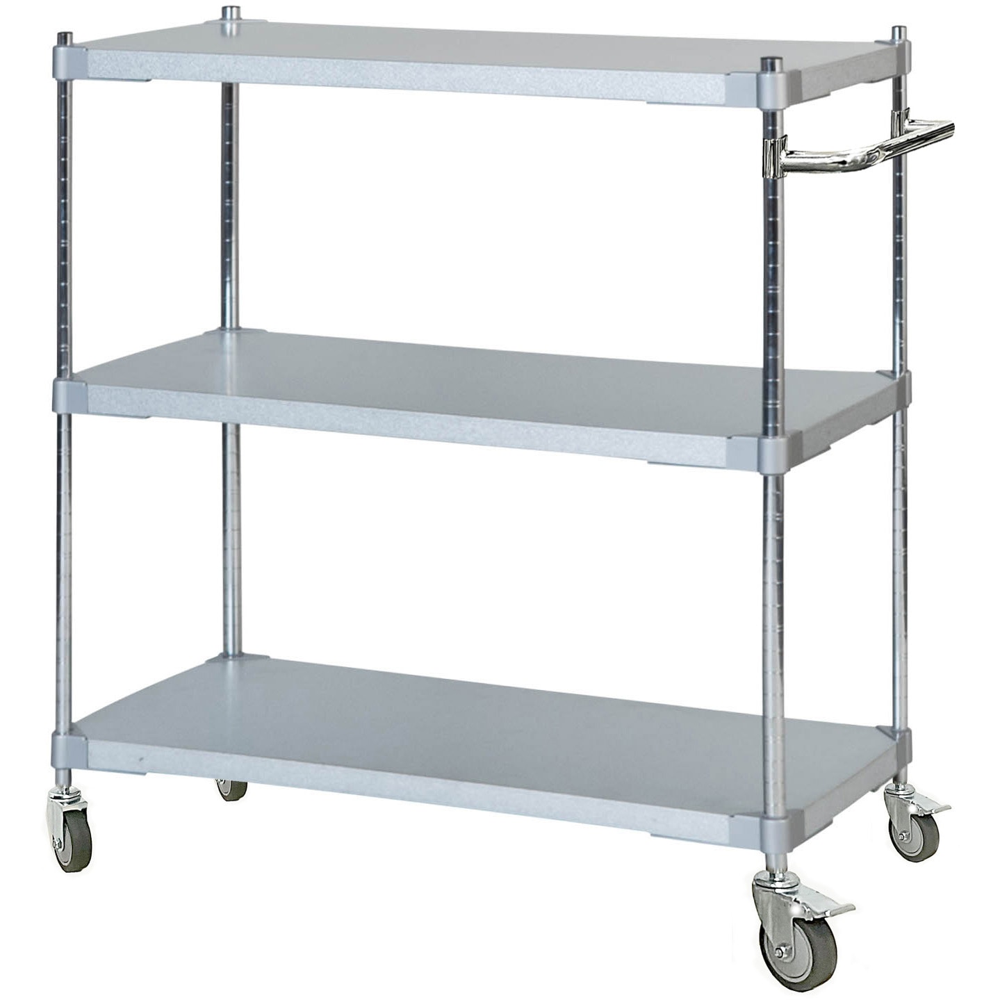 TGGS3-46909SV ガルバリウムシェルフワゴン取っ手付 プロフェイス 高さ1038mm 段数3 間口913mm奥行463mm  TGGS3-46909SV
