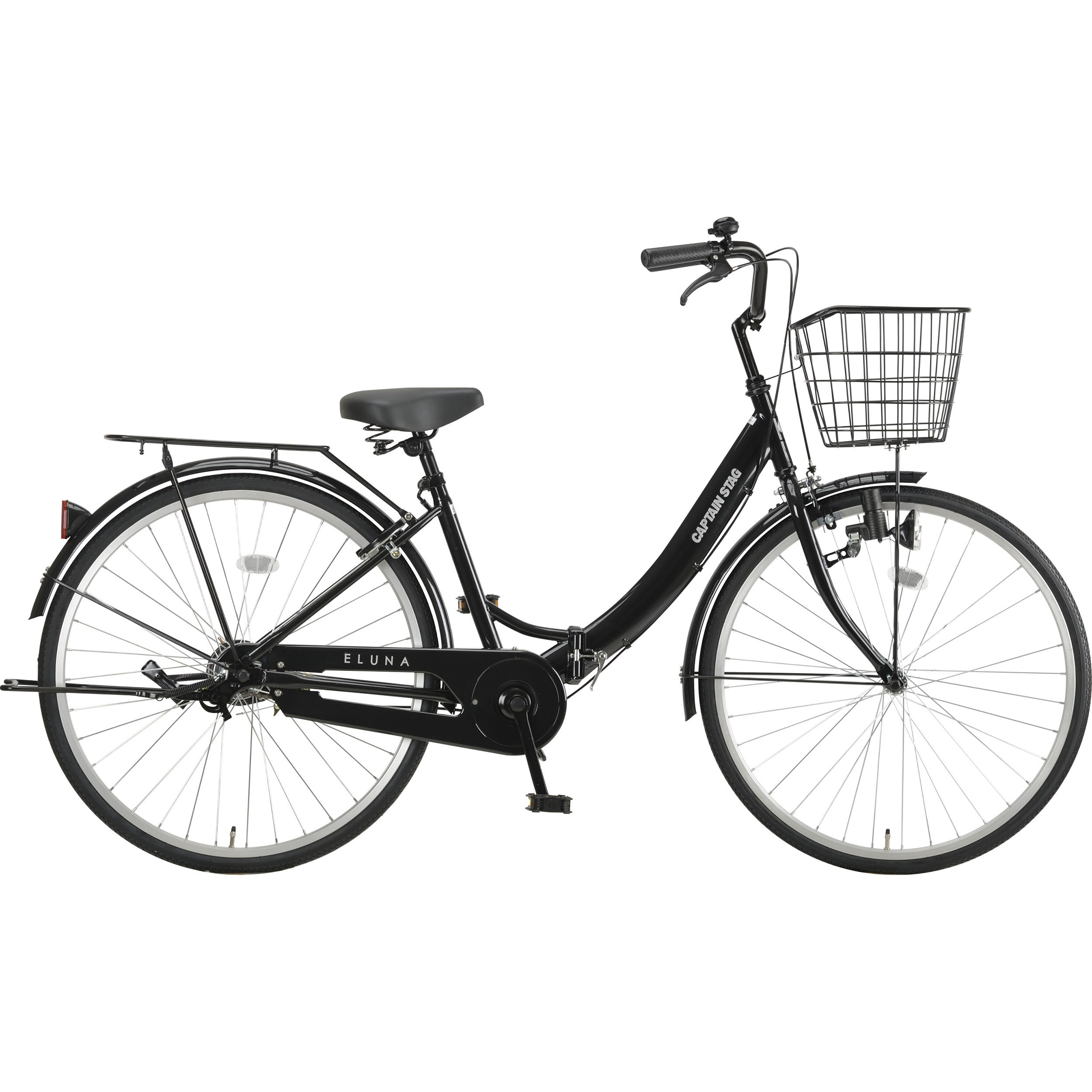 YG-1521 エルナ折りたたみ自転車26インチ CAPTAIN STAG ブラック色 