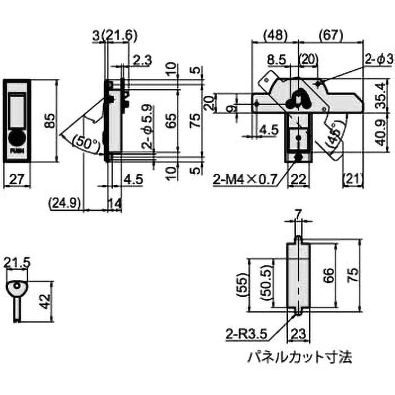 PH-27N-3 平面ハンドル ジョー・プリンス竹下 回転取手 シルバー