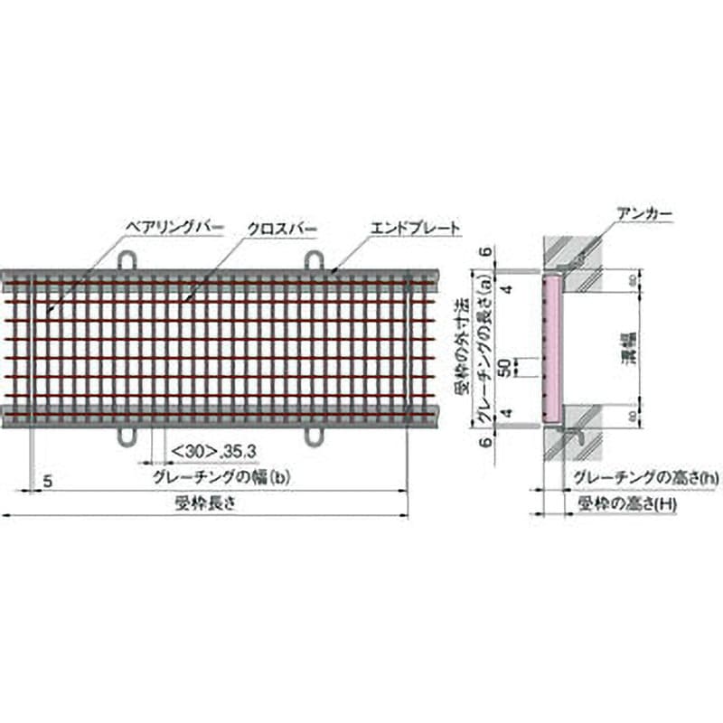 U字溝 グレーチング 溝幅200mm T-2 スベリ止 細目 圧接式 溝蓋 ニムラ