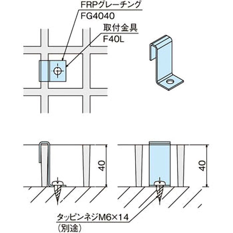 F40L FRPグレーチング用取付金具 中部コーポレーション ステンレス 板厚1.5mm - 【通販モノタロウ】