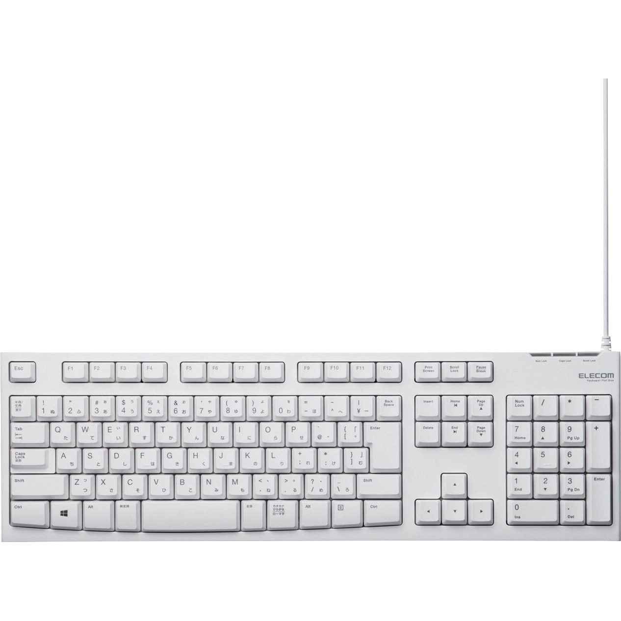 TK-FCM062WH キーボード 有線 メンブレン テンキー付き USB 高耐久 Wii 