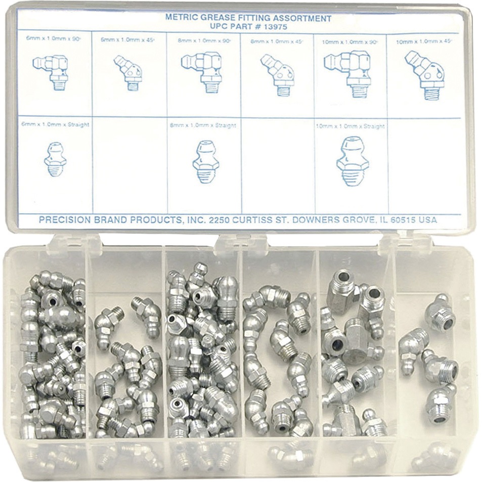 PBGN13975 グリース ニップル セット (メートル寸法、95ケ入り) 1セット(95個) プレシジョンブランド 【通販モノタロウ】