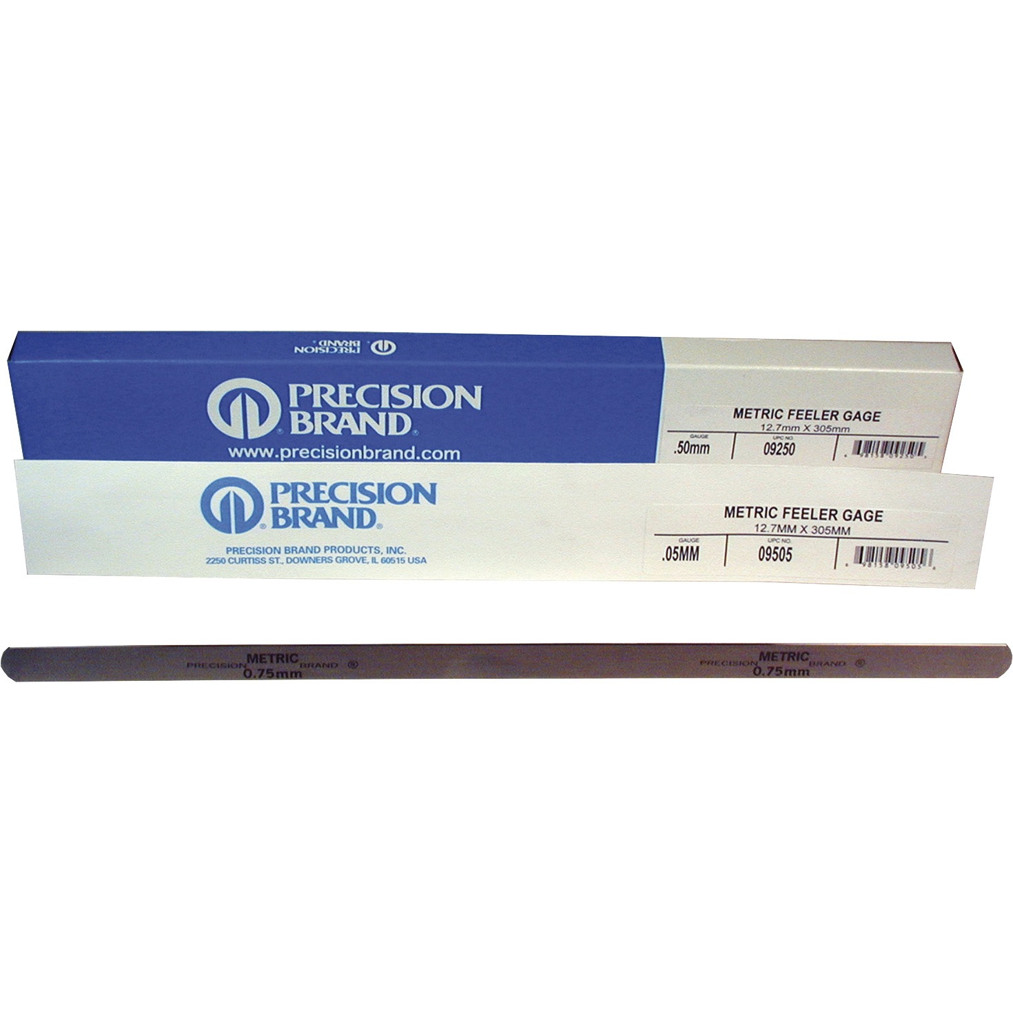 PB305MSFG09250 メートル寸法スチールフィラーゲージ プレシジョンブランド 幅12.7mm長さ305mm厚さ0.50mm 1セット(12枚)