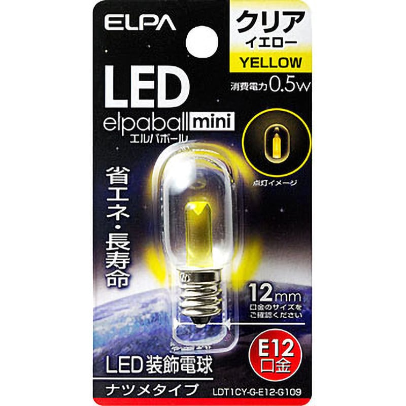 LDT1CY-G-E12-G109 LED電球 ナツメ球タイプ 1個 ELPA 【通販サイト