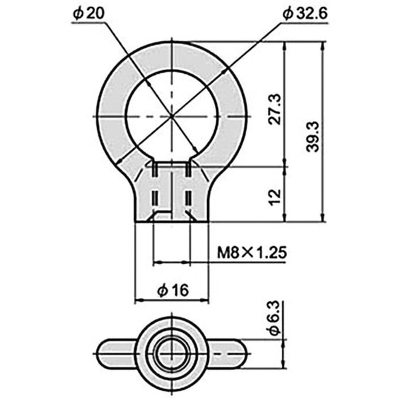 H-61-M8 鉄アイナット ジョー・プリンス竹下 荷重80kg ねじ径M8 H-61