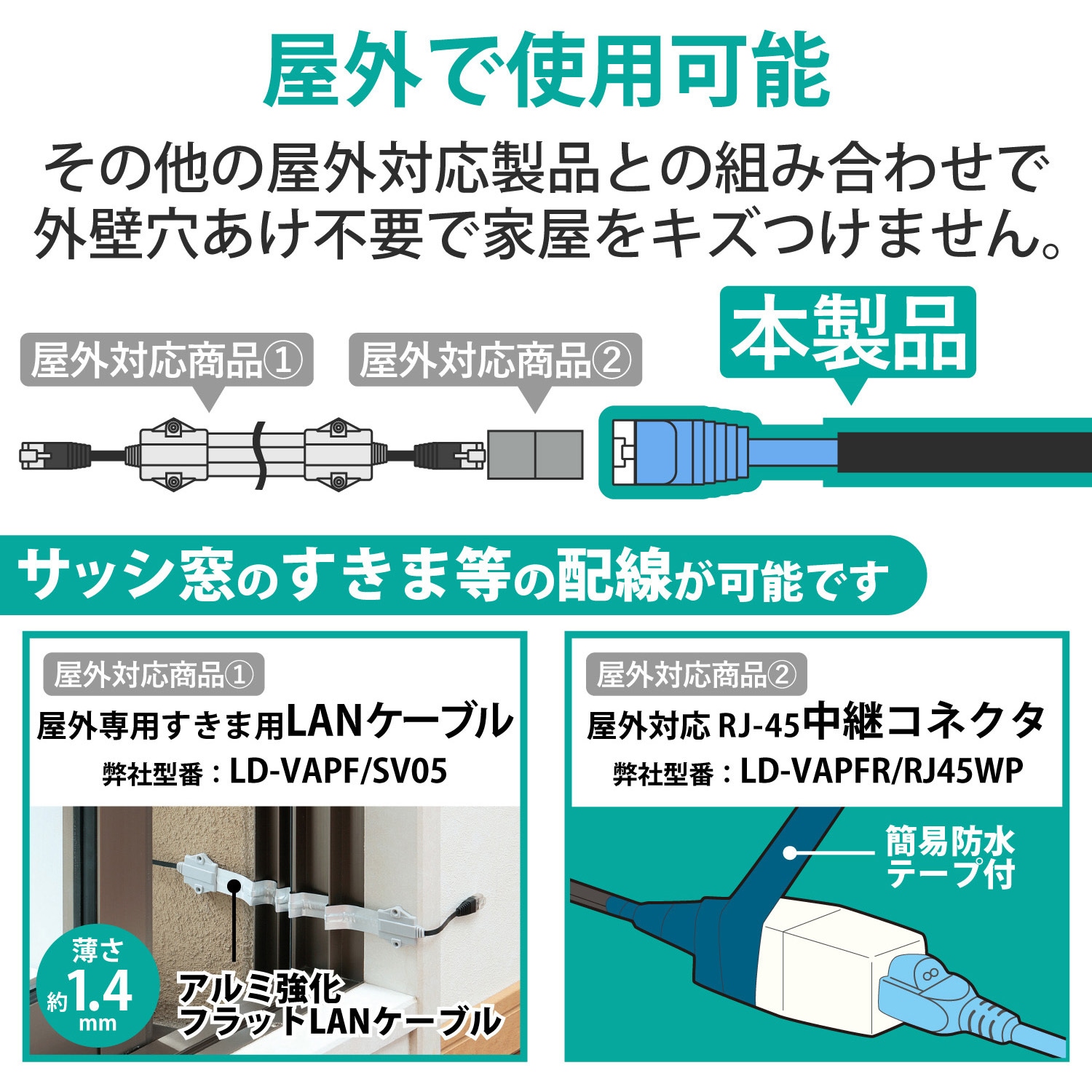 LD-VAPFR/BK30 LANケーブル CAT5E 屋外対応 スタンダード 単線 爪折れ