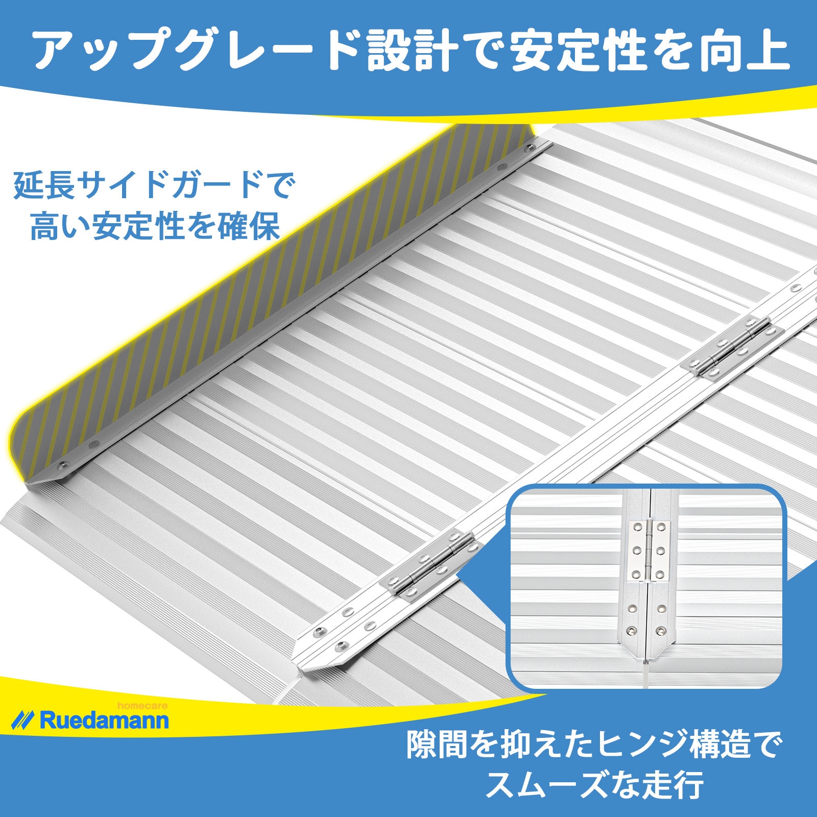 RUEDAMANN MR607MW-5 車いす用折りたたみ式スロープ 151cm MR607X-5S 折りたたみ式アルミ製車椅子スロープ Ruedamann 全長1570mm