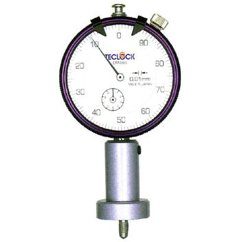 DM-283(メーカー実施校正書・トレサビリティ体系図付) ダイヤル デプスゲージ(特殊タイプ) テクロック 測定範囲10mmベース寸法Φ25mm