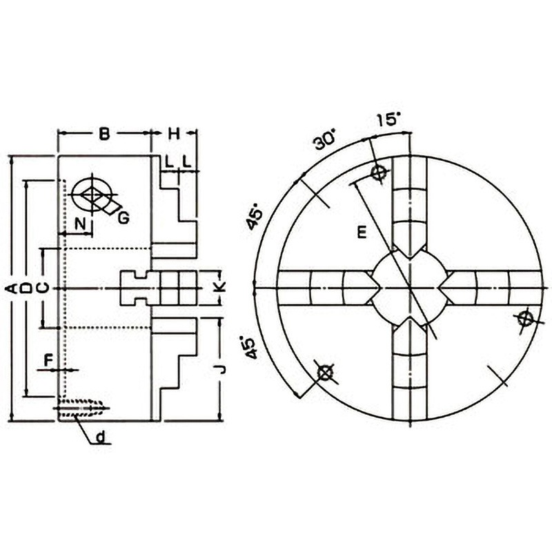 ビクター スクロールチャック TC110F 4インチ 3爪 分割爪 TC110F | ビクター スクロールチャック TC110F 4インチ 3爪 分割爪