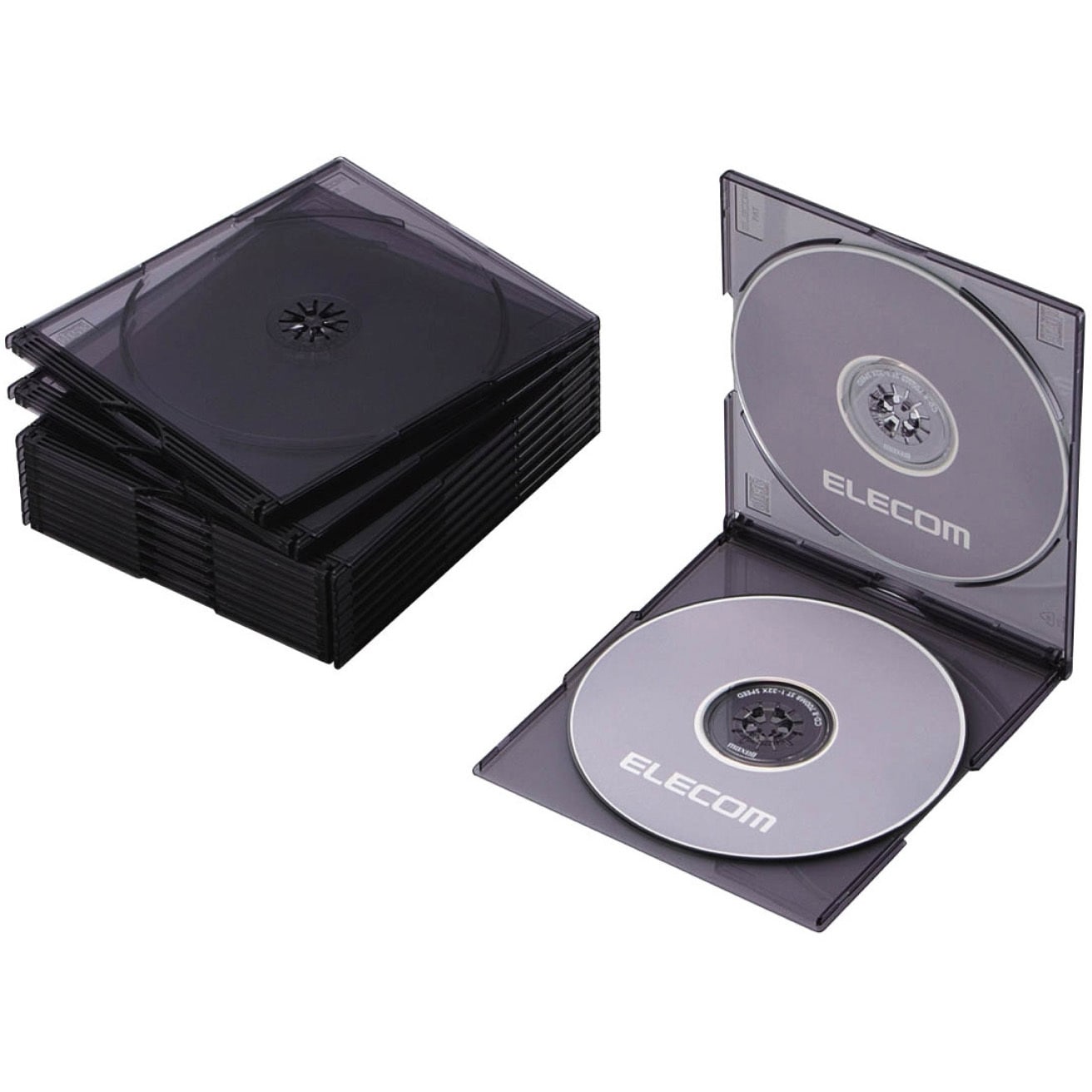 CCD-JSCSW10CBK CD DVD ブルーレイケース 2枚収納 スリムプラケース ディスク収納 1パック(10個) エレコム  【通販サイトMonotaRO】