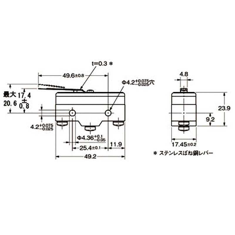 Z-15GL-B 一般用基本スイッチ Z 基準形 omron(オムロン) リーフ