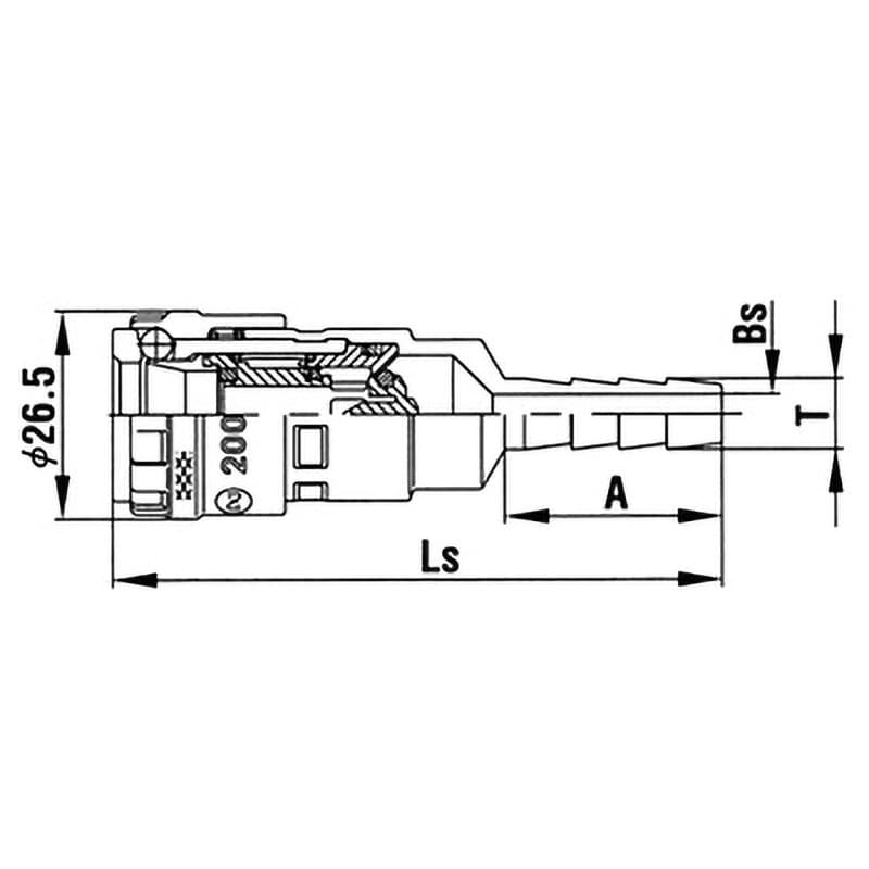 200-40SH STEEL NBR ハイカプラ200 ソケット (ホース取付用) 日 200-40SH STEEL NBR ハイカプラ200 ソケット (ホース取付用) 日