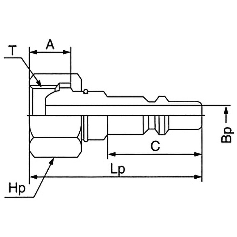 33PF ミニカプラプラグPF型(吹管取付用) 日東工器 溶断器直結用 めねじ